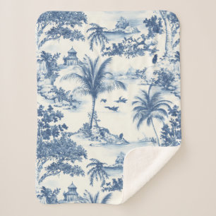 Couverture Sherpa Toile Tropicale De Jouy