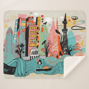 Couverture Sherpa Tokyo tirée par la main Japon