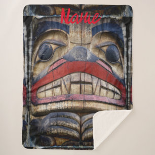 Couverture Sherpa Tonnerre à visage totem