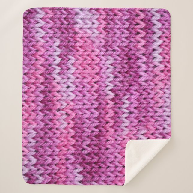 Couverture Sherpa Tons pourpres Tissus tricotés Texture (Devant)