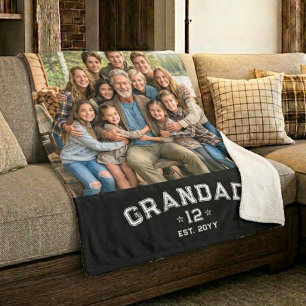 Couverture Sherpa Total Grands Photo Varsity Grand-père Est Année Hé