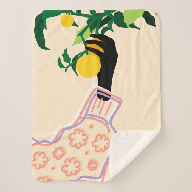 Couverture Sherpa Touche Citrus (Devant)