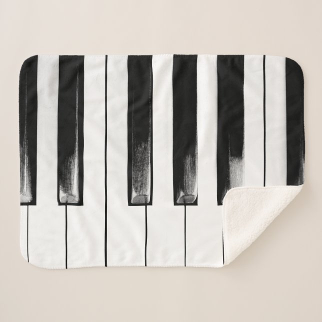 Couverture Sherpa Touches de piano vieilles (Devant (Horizontal))