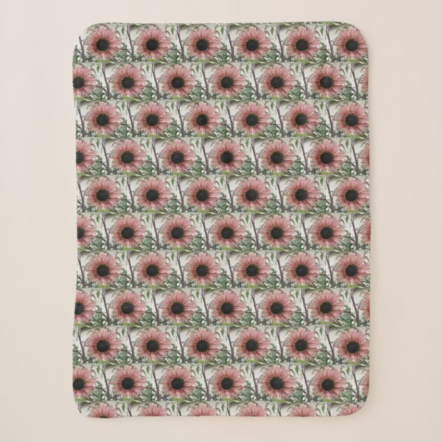 Couverture Sherpa Tournesol rose pâle (Devant)