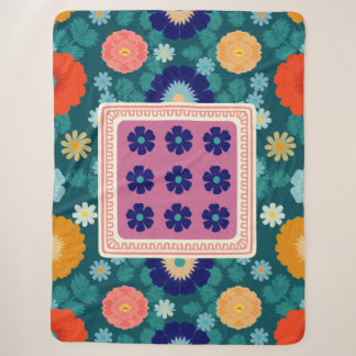 Couverture Sherpa Tournesols Groovy et Fleurs Botaniques