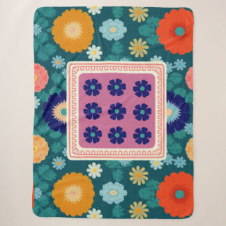Couverture Sherpa Tournesols Groovy et Fleurs Botaniques