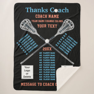 Couverture Sherpa Tous les noms des joueurs Lacrosse Coach donne n'i