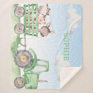 couverture sherpa tracteur vert