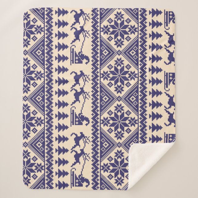 Couverture Sherpa Tradition nordique : Conception Motif transparente (Devant)