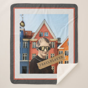 Couverture Sherpa Trailblazer pour femme vintage Kitsch Altered Art 