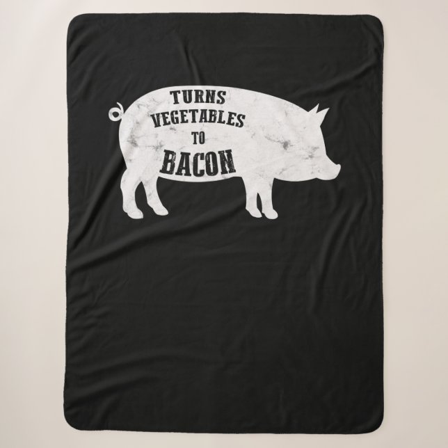 Couverture Sherpa Transforme Les Légumes En Bacon | Amoureux Drôle d (Devant)