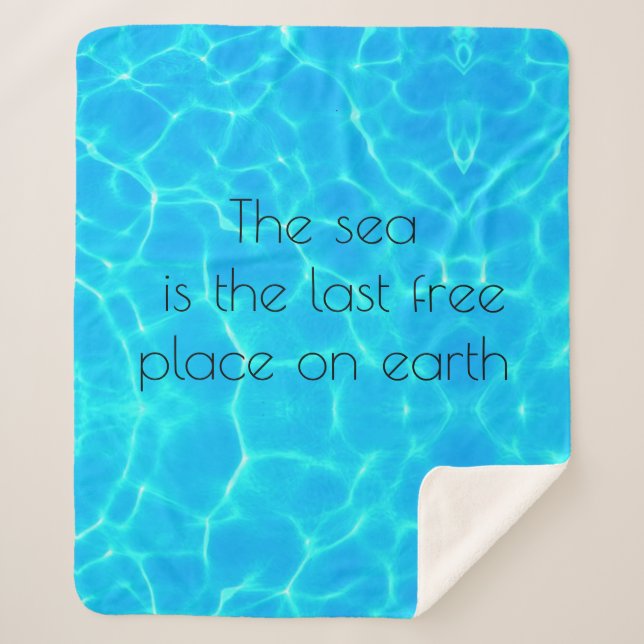 Couverture Sherpa Transparent Aqua Turquoise Océan Motivation (Devant)