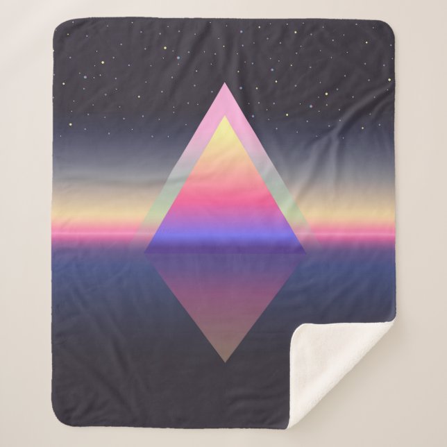 Couverture Sherpa Triangle brillant. Concept Ethereum. abs futuriste (Devant)