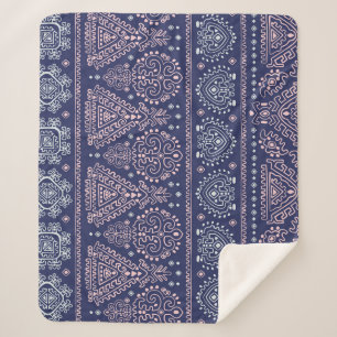 Couverture Sherpa Tribal Mexicain, ethnique sans couture motif.