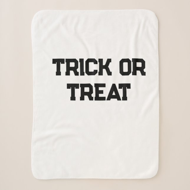 Couverture Sherpa Trick ou. Traiter Halloween éffrayant noir simple  (Devant)