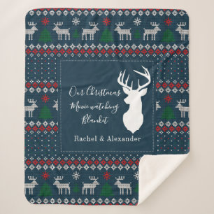 Couverture Sherpa Tricot de Noël Motif personnalisé