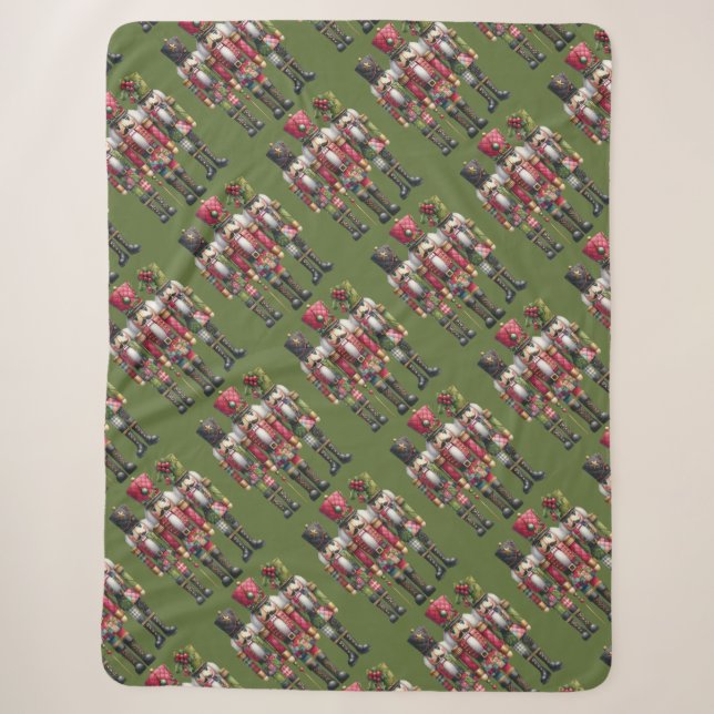 Couverture Sherpa Trio de casse-noisettes de Noël en patchwork fanta (Devant)