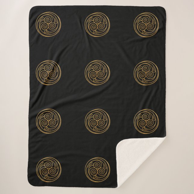 Couverture Sherpa Triple Celtic Knot Swirl Mandala (Devant)