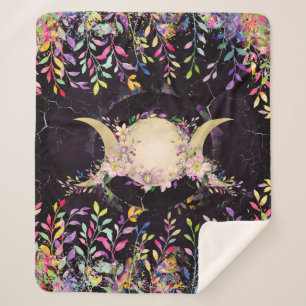 Couverture Sherpa Triple Lune - Triple Déesse - Aquarelle