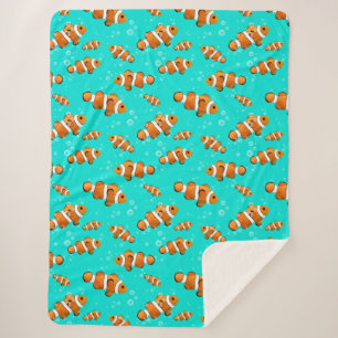 Couverture Sherpa Tropical Clownfish & Bubbles Motif