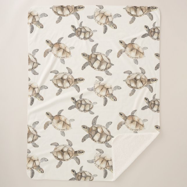 Couverture Sherpa Tropical Ocean Sea Turtles (Devant)