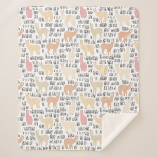 Couverture Sherpa Troupeau de motif d'alpaga