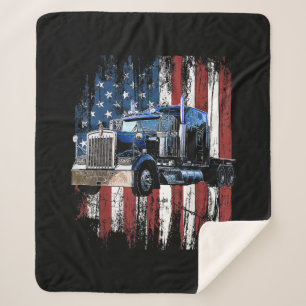 Couverture Sherpa Trucker American Flag Truck Driver Truck Driver Gi