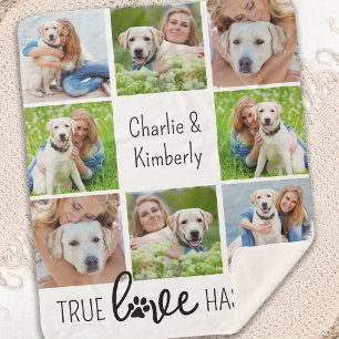 Couverture Sherpa True Love Amoureux des chiens Customisé Pet 8 Phot