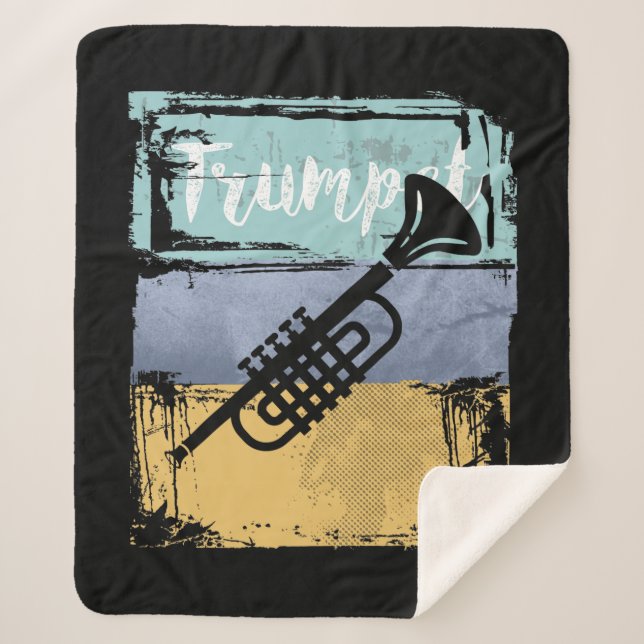 Couverture Sherpa Trumpet Retro Style Music (Devant)