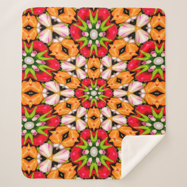 Couverture Sherpa Tulips Bouquet Motif (Devant)