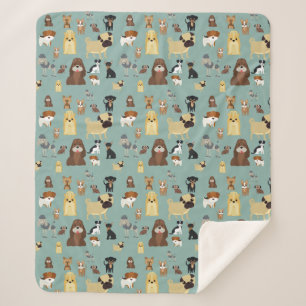 Couverture Sherpa turquoise background dopattern