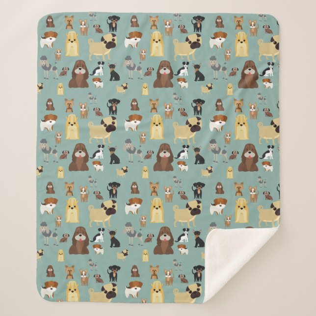 Couverture Sherpa turquoise background dopattern (Devant)