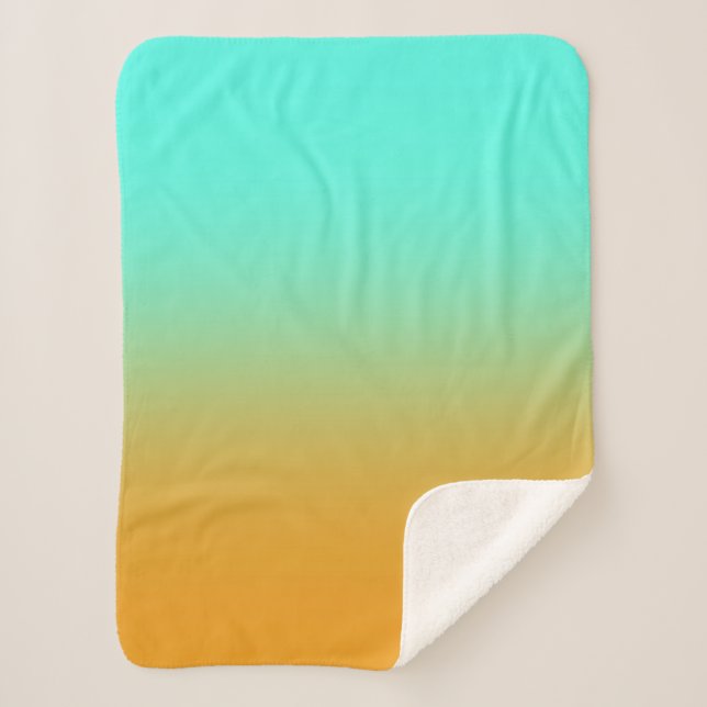 Couverture Sherpa Turquoise et or (Devant)