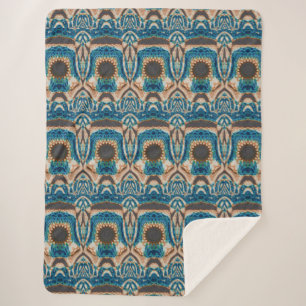 Couverture Sherpa Turquoise Gold Sun Southwestern Art