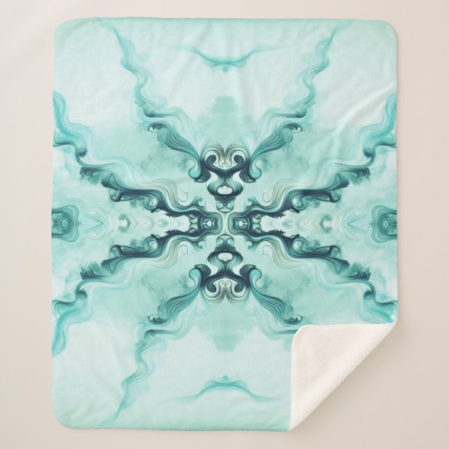 Couverture Sherpa Turquoise Harmony – Artistic Duvet Cover (Devant)