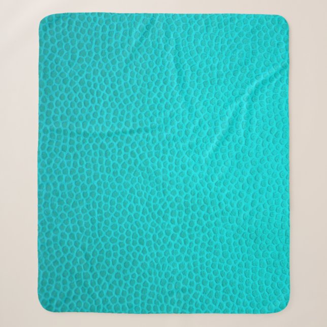 Couverture Sherpa Turquoise leather skin texture skin (Devant)