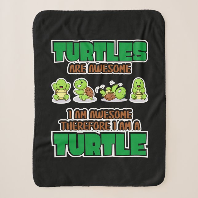 Couverture Sherpa Turtle Lover | Turtles Are Awesome (Devant)