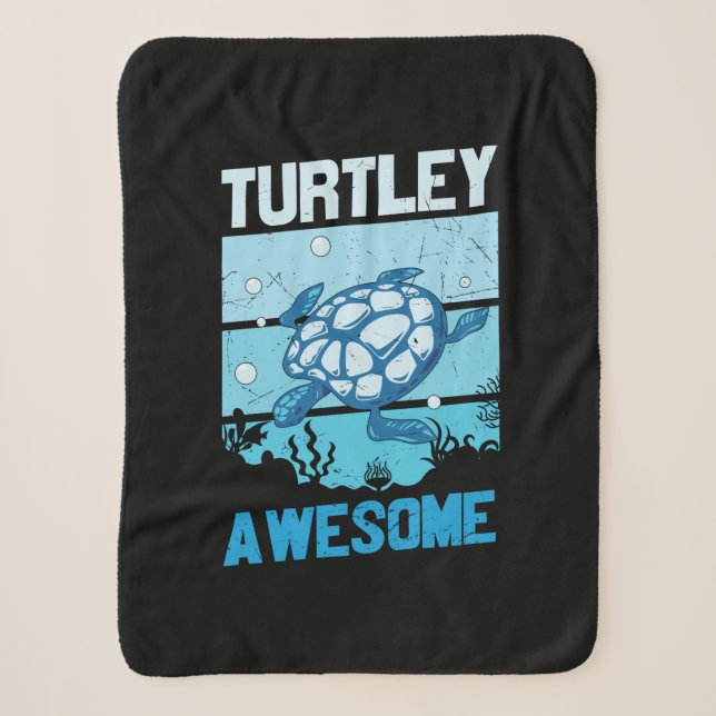 Couverture Sherpa Turtle Lover | Turtley Awesome (Devant)