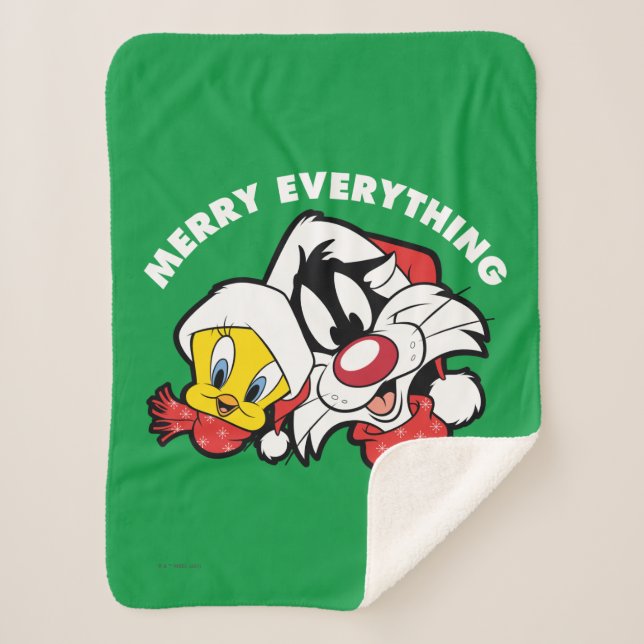 Couverture Sherpa TWEETY™ & SYLVESTER™ "Joyeux tout" (Devant)