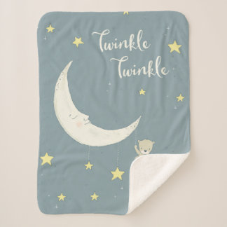Couverture Sherpa Twinkle Moon et étoiles Sherpa Blanket