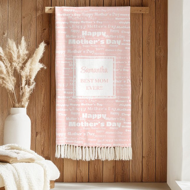 Couverture Sherpa Typographie chic Joyeuse Fête des Mères Personnali (Chic Typography Happy Mother’s Day Personalized Sherpa Blanket)