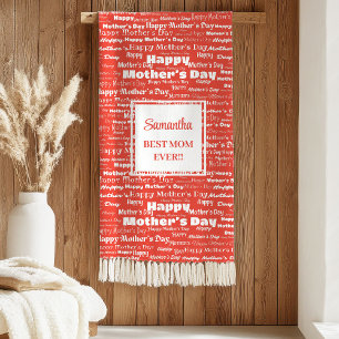 Couverture Sherpa Typographie rouge élégante Cadeau de fête des mère