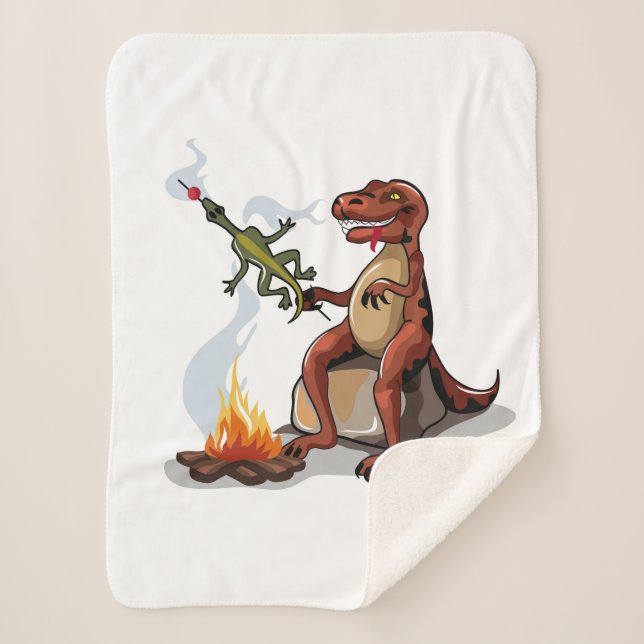 Couverture Sherpa Tyrannosaurus Rex Cuisine Nourriture Au-Dessus D'U (Devant)