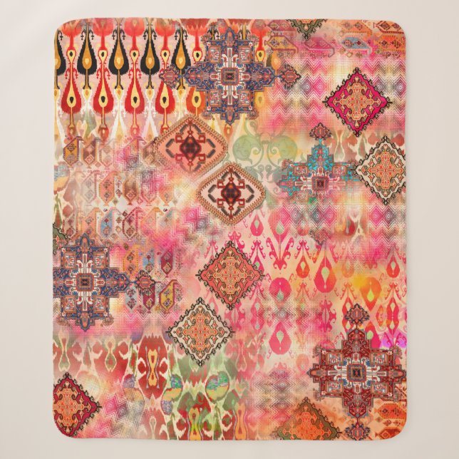 Couverture Sherpa Un beau motif ethnique sans couture sur digi Abstr (Devant)