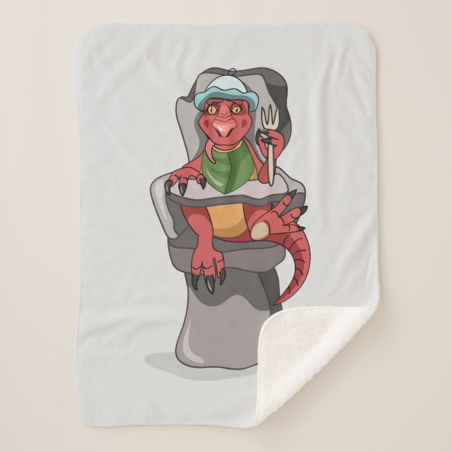 Couverture Sherpa Un Bébé Tyrannosaurus Rex Assis Dans Une Chaise Ha (Devant)