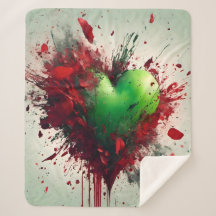 Un coeur vert vibre éclate