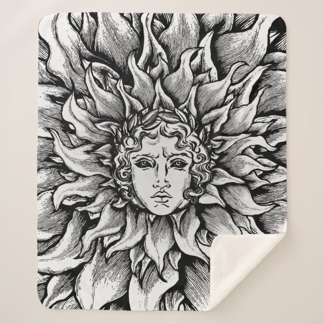 Couverture Sherpa Un dieu soleil d'Apollo noir et blanc (Devant)