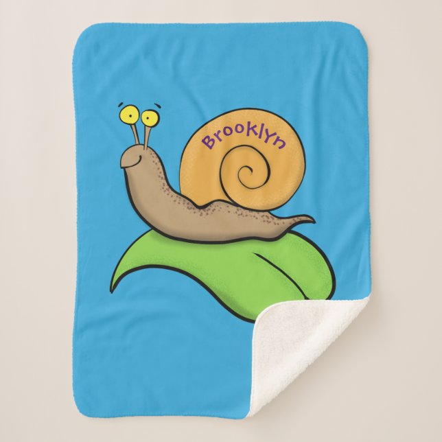 Couverture Sherpa Un mignon escargot heureux sur une illustration d' (Devant)