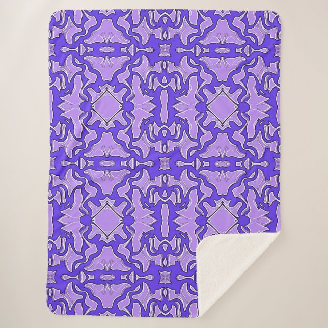 Couverture Sherpa Un motif élégant bleu violet  (Devant)