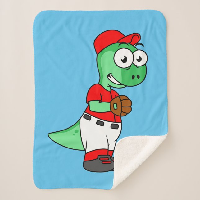 Couverture Sherpa Un Pitcher De Baseball Pachycephalosaurus. (Devant)